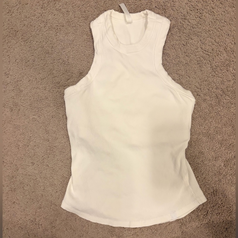 Fabletics White Ribbed Tank Top